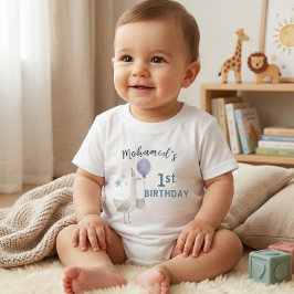 ブルーシリースグース ファーストバースデー キッズ オーダーメイド ベビーTシャツ