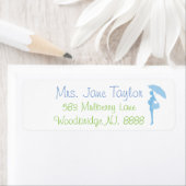 ブルーシルエットベビーシャワー住所 シール (インサイチュ)