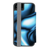 ブルーシルクの波 INCIPIO iPhoneウォレットケース (フォリオ裏面)
