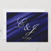 ブルーシルクウェーブ結婚式招待状 招待状 (裏面)