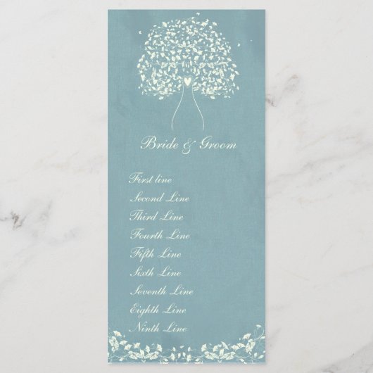 ブルーシルクハート結婚ツリーの追加 プログラム (裏面)