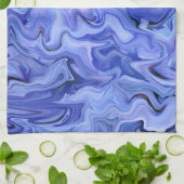 ブルーシルク抽象芸術 キッチンタオル (折り畳み)