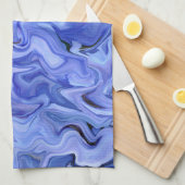 ブルーシルク抽象芸術 キッチンタオル (四つ折り)
