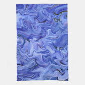 ブルーシルク抽象芸術 キッチンタオル (縦)