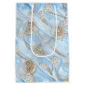 ブルーシルク&アイボリーシャンペーンパール ミディアムペーパーバッグ (裏面)