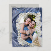 ブルーシルク&アイボリーパール保存日 案内ポストカード (正面/裏面)