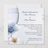 ブルーシルバーの結婚式、プロポーズ、記念日 招待状 (裏面)