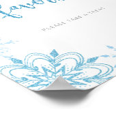 ブルーシルバーの雪の結晶が楽しめる ポスター (角)