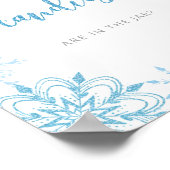 ブルーシルバーの雪片数を推測する ポスター (角)