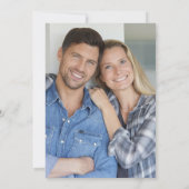 ブルーシルバーウィンターウッド素朴プレイド結婚写真 招待状 (裏面)