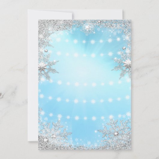 ブルーシルバーウィンタークリスマスホリデーパーティー 招待状 (裏面)