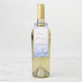 ブルーシルバーウィンターグリッターハッピーホリデーズファミリー ボトルネックタグ (ボトル)