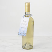 ブルーシルバーウィンターグリッターハッピーホリデーズファミリー ボトルネックタグ (アングル)