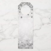 ブルーシルバーウィンターグリッターハッピーホリデーズファミリー ボトルネックタグ (裏面)