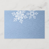 ブルーシルバーウィンタースノーフレークウェディングレセプション エンクロージャーカード (裏面)