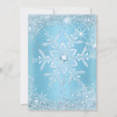 ブルーシルバーウィンターワンダーランドスウィート16ティアラ 招待状 (裏面)