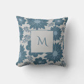 ブルーシルバーウォーターのカラーフローラスクリプト クッション (正面)