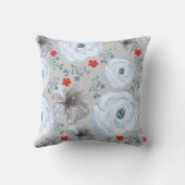 ブルーシルバーウォーターのカラーフローラスクリプト クッション (裏面)