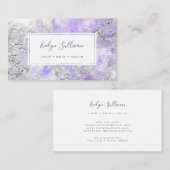 ブルーシルバーウォーターカラービジネスカード 名刺 (正面/裏面)