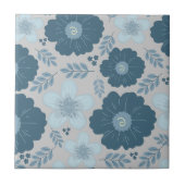 ブルーシルバーウォーターカラーフローラ タイル (正面)