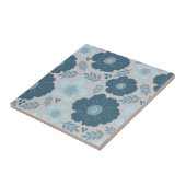 ブルーシルバーウォーターカラーフローラ タイル (側面)