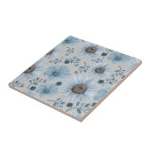 ブルーシルバーウォーターカラーフローラ タイル (側面)