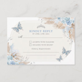 ブルーシルバーキンセアニェラミスカンス15アノスRSVP エンクロージャーカード