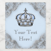 ブルーシルバークラウンワインボトルラベル ワインラベル (シングルラベル)