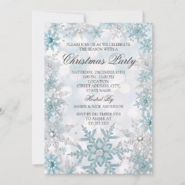 ブルーシルバークリスタルスノーフレーククリスマスパーティー2021 招待状