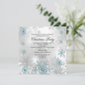 ブルーシルバークリスタルスノーフレーククリスマスパーティーSQ 招待状 (スタンド正面)