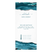 ブルーシルバーグリッターモダンシックなサービス価格メニュー ラックカード (正面)