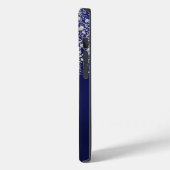 ブルーシルバーグリッター名スクリプト Case-Mate iPhoneケース (裏面 / 左)