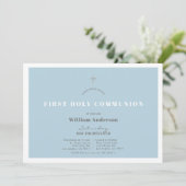 ブルーシルバーグリッター少年初聖体拝領 招待状 (スタンド正面)