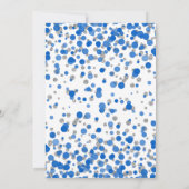 ブルーシルバーグリッター紙吹雪ボーイフォー誕生日 招待状 (裏面)