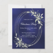 ブルーシルバーグリーンリークリスマスパーティの招待状 (正面)