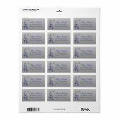 ブルーシルバーグレーバタフライフローラ差出人住所 ラベル (フルシート)