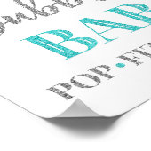 ブルーシルバーコンフェッティ バブルバーのサイン ポスター (角)