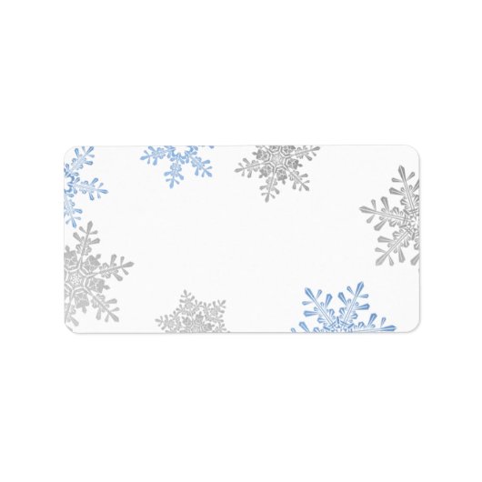 ブルーシルバースノーフレッ結婚クの空白の住所 シール (正面)