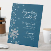 ブルーシルバースノーフレークのシグネチャーカクテルメニュー 台座サイン (インサイチュ)