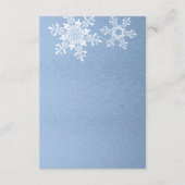 ブルーシルバースノーフレークウィンターウェディング披露宴 エンクロージャーカード (裏面)
