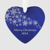 ブルーシルバースノーフレークゴールデンレトリバー オーナメント (裏面)