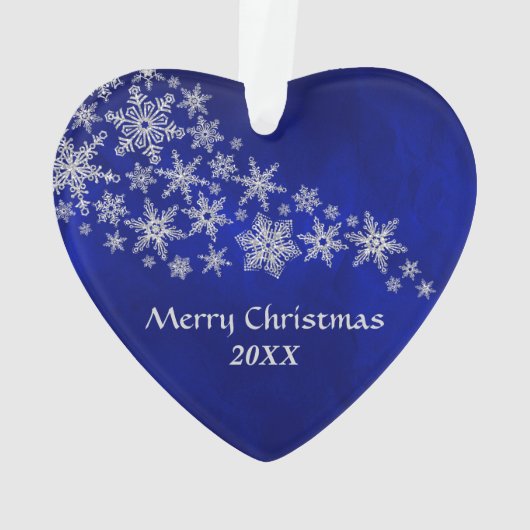 ブルーシルバースノーフレークスコットランド犬 オーナメント (裏面)