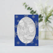 ブルーシルバースノーフレークテンプレート ポストカード (スタンド正面)