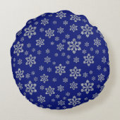 ブルーシルバースノーフレークトインデア ラウンドクッション (裏面)