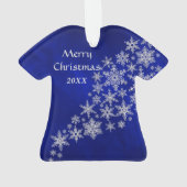 ブルーシルバースノーフレークバスケットボール選手 オーナメント (裏面)