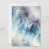 ブルーシルバースノーフレーク冬のベビーシャワーエレガント 招待状 (裏面)