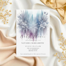 ブルーシルバースノーフレーク冬のベビーシャワーエレガント