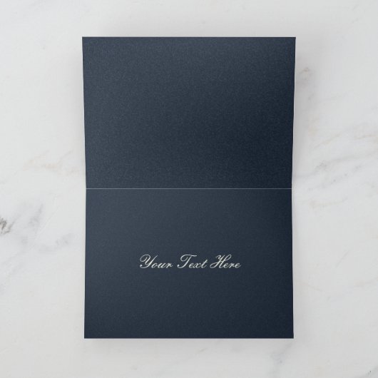 ブルーシルバースノーフレーク冬の結婚式ありがとう サンキューカード (内部)