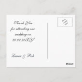 ブルーシルバースノーフレーク冬の結婚式ありがとう ポストカード (裏面)