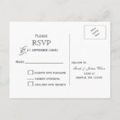 ブルーシルバースノーフレーク冬の結婚式RSVP インビテーションポストカード (裏面)